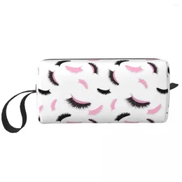 Cosmetic Bags Lashes Closed Eyes Large Makeup Bag Beauty Pouch Travel Cartoon Eyelash Glam Organizer For Unisex