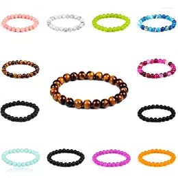 Strand Obsidian Tiger Eye Natural Stones Onyx Beads Bracelet Jewelry Pink Crystal Stone Bracelets For Women Year Gifts 0740