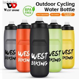 Water Bottles Cages WEST BIKING Cycling Water Bottle 620-750ML Portable Sports MTB Road Bike Bottle Running Gym Fitness Soft Flask Bottle 6 ColorsL240124