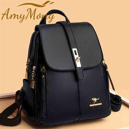 Backpack Style Women Large Capacity Purses High Quality Leather Female Vintage Bag School Bags Travel Bagpack Ladies Bookbag Rucks208q