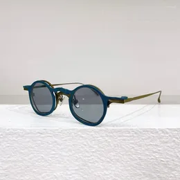 Sunglasses Designer Brand Vintage Round Clip Male Niche On Sun Glasses Spring 2024 Retro Alloy Solar