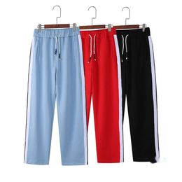 Pantaloni da uomo sport sciodo di sport lunghi pantaloni con cerniera lunghi maschi casual pantaloni della tuta angelo jogger side strisce sport sport sport abbigliamento zipp