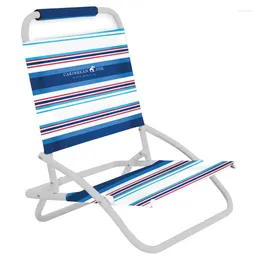 Camp Furniture Caribbean Joe One Position Folding Beach Chair Blue/Red Stripe Foldable Chairs