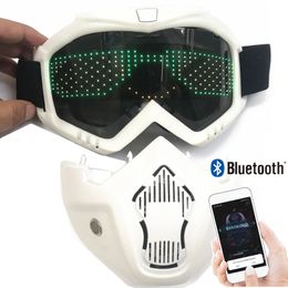 Detachable Bluetooth App Led Mask Party Magic Flash Carnival Matrix Display Board Programmable Text Animation Light Glasses 240122