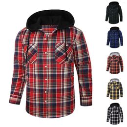 Men's Casual Shirts Mens Fall Hooded Shirt Button Long Jumpsuit With Hood Men Pocket T Multiple Pack Silk Tee