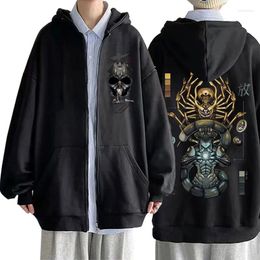 Men's Hoodies Anime X Aizakku Netero Meruem Zipper Hoodie Fleece Cotton Zip Up Sweatshirt Men Women Oversized Jacket Coat