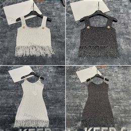 Sexy Dress Women Fringe Knitted Vest Designer Sleeveless Tank Tops Fashion Halter Dress