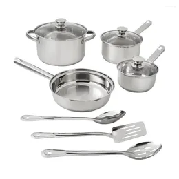 Cookware Sets Stainless Steel 10-Piece Set Kitchen Cooking Pots And Pans