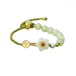 Strand Natural Pearl An Jade Peach Blossom Bracelet Women's Luxury Design High End Exquisite Handwear