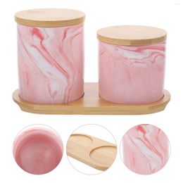 Storage Bottles 1 Set Of Ceramic Tea Sugar Jar Kitchen Sealed Holder Simple Container With Lid And Tray