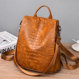 Designer- Leather Female Backpack Travel Large Capacity Ladies Back Pack School Bag For Teenage Girls 2019176S