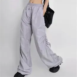 Women's Pants Cotton Wide Leg Trousers Women Long Slimming Patchwork Solid Fashion Sports Jogger 2024 Summer Thin Length