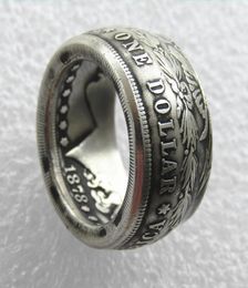 Selling Silver Plated Morgan Silver Dollar Coin Ring 039Heads039 Handmade In Sizes 816 high quality8831017