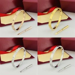 Plated silver bangles for women bracelet designer wedding couple gifts stainless steel plated gold jewelry love luxury bracelet classic diamond pulsera zb001
