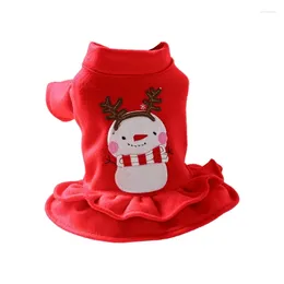 Dog Apparel Dogs Dress Pet Autumn Camping Walking Snowman Skirt Cats Clothes For Small Girl
