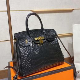 Lady Handbag Black Leather Quilted Crossbody Bag Women Crocodile Handbag Bag Laser Hardware Delivery scarves pony323f