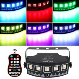 5 Eyes 45 LEDs RGBW UV Strobe Lights Stage Effect Lighting For DJ Disco Home Party Control Sound Auto Remote Modes Wash Lamp LL