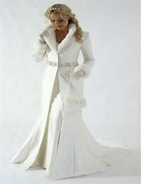 Custom Made Women Wedding Jacket Outside Coat Slim With Fur Adorned Long Plus Size5172998