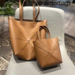 Totes Bag Puzzles Fold Hangbag Genuine Leather Luxury Bags Genuine Leather Designer Geometric Folding High Commuter Versatile Single Shoulder Handbagwq