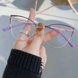 Sunglasses Fashion Anti Blue Light Blocking Glasses Women Men Retro Cat Eye Frame Reading Computer Clear Lens Simple Female Eyeglasses