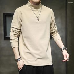 Men's Hoodies High Neck Sweatshirt Men Korean Fashion Clothing Autumn Casual Solid Colour Streetwear Shirts