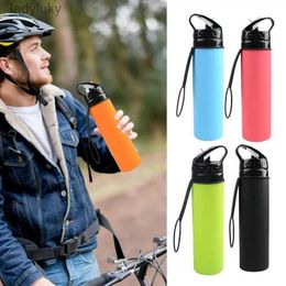 Water Bottles Cages 600ml Leak Proof Foldable Sports Water Bottles Silicone Travel Water Bottlapsible and Lightweight for Sports Gym CampingL240124