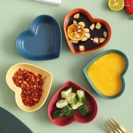 Plates Dessert Dish Heart-shaped Reusable Pack Barbecue Seasoning Plate Snack For Dining Room Home Kitchen