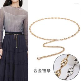 Belts European And Personality Metal Chain Women's Fine Decorative Belt With Skirt Dress Shows Thin