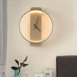 Wall Clocks Minimalist Nordic Design Clock For Living Room Modern Style Creative LED Timepiece With Silent Movement