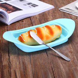 Plates Butter Dish For Refrigerator Multifunctional Cheese Ice Cream Bowl Boat Shape Cheddar Tray With Clear Lid Kitchen Accessory