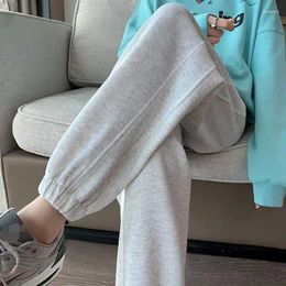 Women's Pants 2024 Autumn Korean Temperament Commute High-waisted Straight-leg Japanese College Style Youth Leisure Sports