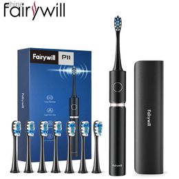 Electric Toothbrushes Replacement Heads Fairywill Sonic Toothbrush P11 Plus Waterproof Cleaning Fast Charging Smart Timer with 8 Travel Case YQ240124