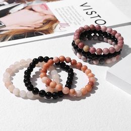 Strand 3Pcs/Set Natural Stone Bracelet Rose Quartzs Opal Turquoises Amethysts Hematite Jaspers Jades Bracelets For Women Men Jewelry