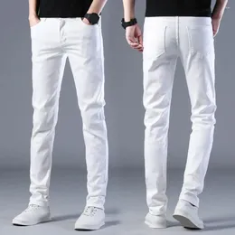 Men's Pants Men Business Zip Trousers Style Slim Fit With Elastic Pockets Breathable Fabric For Comfortable