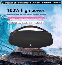 Portable Speakers Caixa De som 100W High-power Bluetooth Speakers Portable Outdoor Subwoofer 3D Stereo Surround Sound Column Music Centre Boombox YQ240124