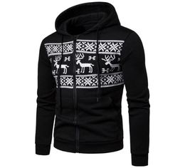 Feitong Mens Hoodie Sweatshirts Christmas Printed Zipper Jumper Pullover Tops Long Sleeve Winter Hooded Sweatshirt Clothes 304648994