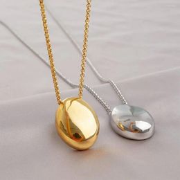 Chains Oval Pendant Sweater Chain Fashion Thin Charm Clothing Long Brushed Metal Collar Decoration Women Gifts