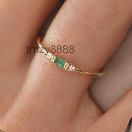 Band Rings Thin Dainty Stacking for Women Elegant Mini 3 Colour Crystal Zircon Tiny Eternity Ring Fashion Jewellery Kcr065 G230317 J2ME