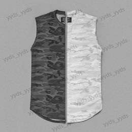 Men's T-Shirts Sleeveless Sport T Shirt Men Fitness Tops Mesh Camo Running Tshirt Gym Shirt Quick Dry Sports T-Shirt T240124