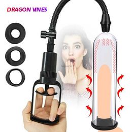 Cockrings Male Penis Pump Manual Penis Enlarger Sex Toys For Man Vacuum Pump Male Masturbation Penile Extender Trainer Adult Sexo Products