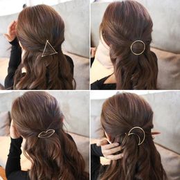 Hair Clips Fashion Metal Moon Hairpin Geometric Exaggerated Triangle Circle To Enhance Appearance Level Preferred Explosive