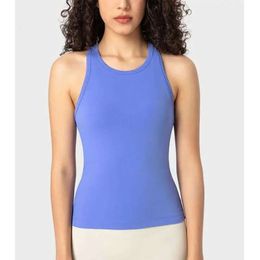 Ebb Lu-343 To Street Tank Top Yoga Outfits Women's Racerback Slim Fit Vest High Elastic Nude Sports Fitness Shirt Dress Breathable Gym Cloth 57 P N Hig