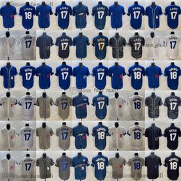 2024 New Baseball 17 Shohei Ohtani Jersey Stitch Home away 18 Yoshinobu Yamamoto Jerseys Blue White Grey Breathable Sports Shirt Man Women Youth Kids Boys