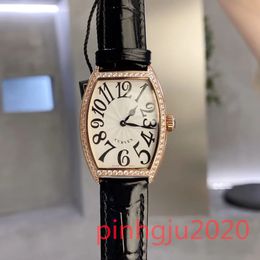 U1 Top 3A Geneva luxury leather band Women quartz watch Barrel type Mueller Colour Dreams Set with Diamonds Noble fashion Watch FRANCK MULLER exquisite Diamond Mark