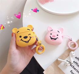 Fashion Bear Headphone Cover Soft Silicone Case For Airpods Case Charging Wireless Bluetooth Antilost Protect Earphone Shell With5144526