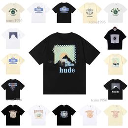 T-Shirts Brand Rhude T Shirts Designer Shirt Shorts Print White Black S M L Xl Street Cotton Fashion Youth s Tshirts Tshirt