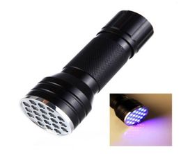 21 LED UV Flashlight UV Lamp Torch 3A Battery Torch Light Violet Light Blacklight For Marker Checker Detection DLH4378760548