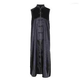 Women's Trench Coats Ethnic Style Shawl Autumn And Winter Sleeveless Cardigan Vintage Work Embroidery Long Loose-Fitting Outerwear For Women