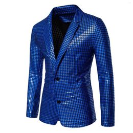 Men's Suits Men Fashion Sequin Suit Jackets Party Coats Wedding Blazer Gentleman Button Dance Bling Formal Fancy Show Costume