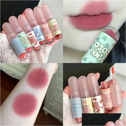 Lip Gloss 6 Colours Mud Matte Glaze Moisturising Lipstick Veet Non-Stick Cup Liquid Lipsticks Makeup Korean Cosmetics Drop Delivery Hea Ot3Rx
